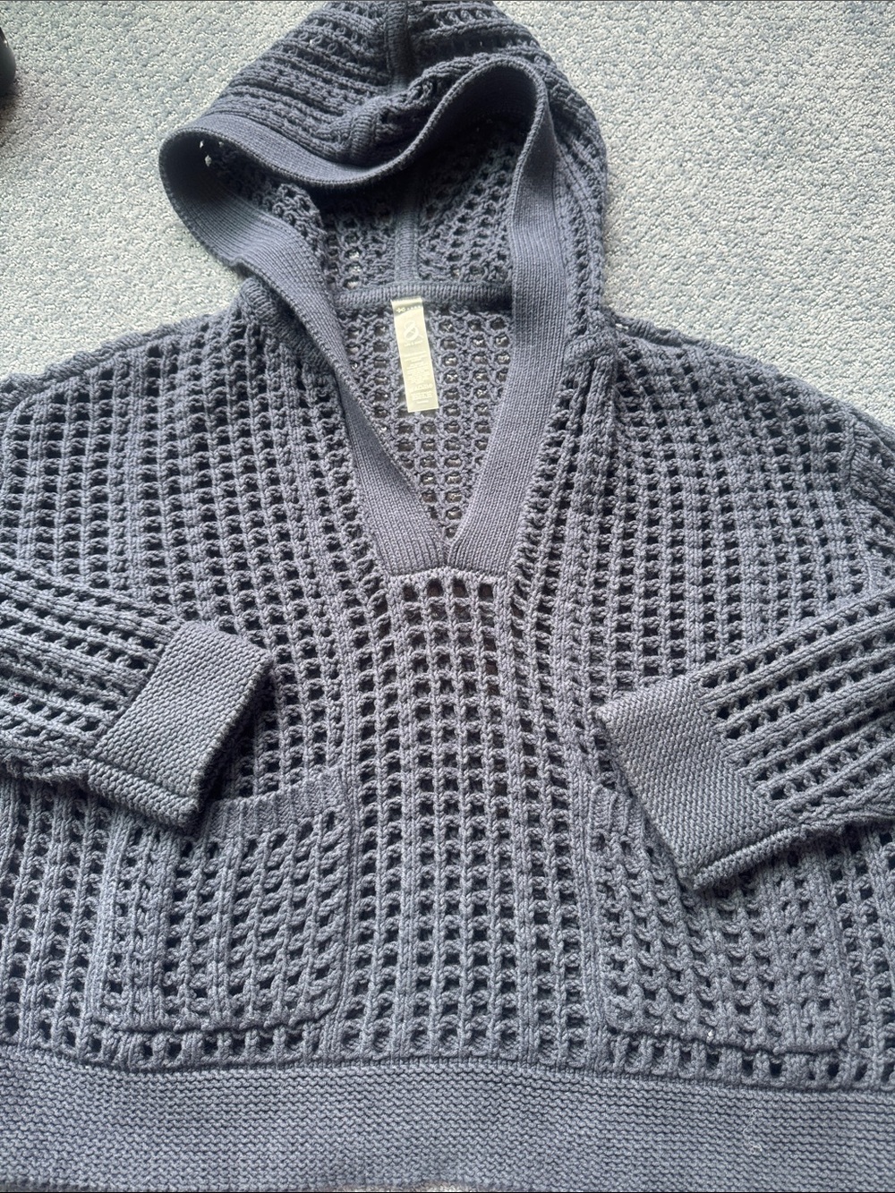 Lou & Gray beach Open Knit Hooded Sweater